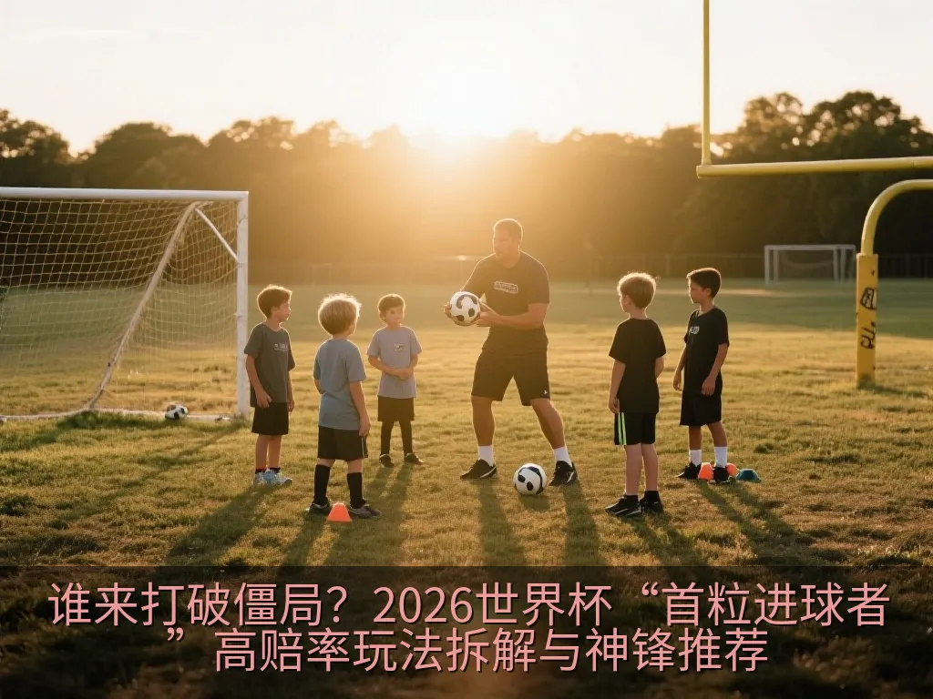 一名匿名足球前锋在落日余晖下的训练场上进行射门训练